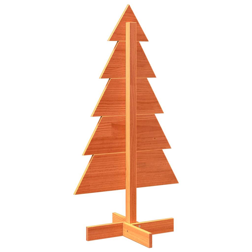 vidaXL Wooden Christmas Tree for Decoration Wax Brown 100 cm Solid Wood Pine