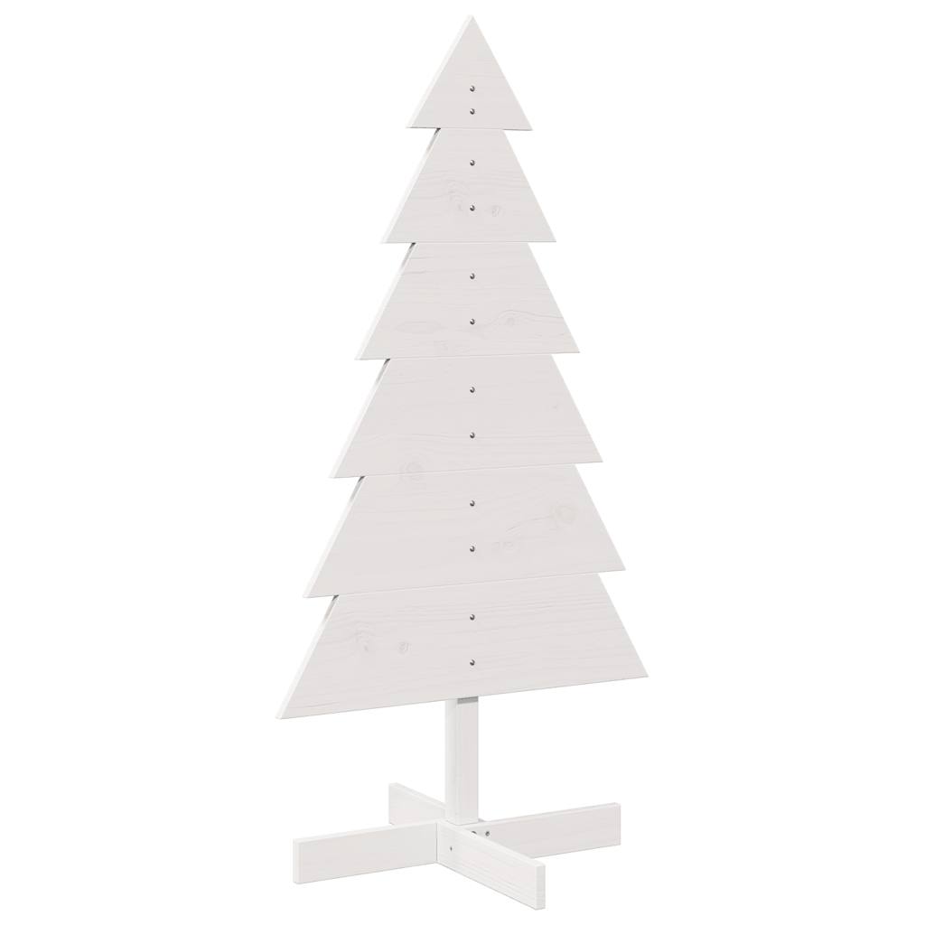 vidaXL Wooden Christmas Tree for Decoration White 120 cm Solid Wood Pine