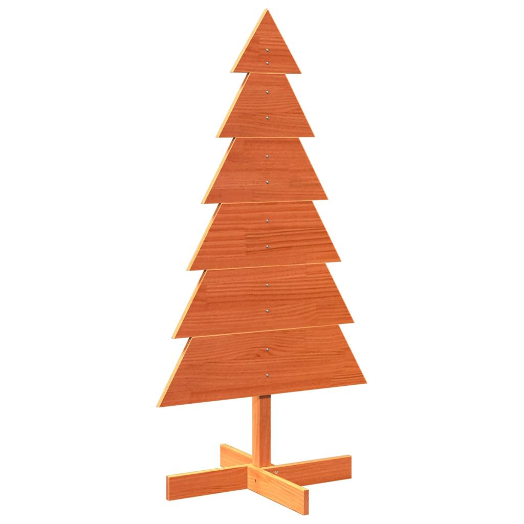 vidaXL Wooden Christmas Tree for Decoration Wax Brown 120 cm Solid Wood Pine