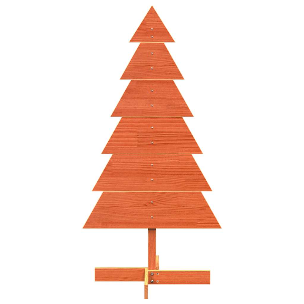 vidaXL Wooden Christmas Tree for Decoration Wax Brown 120 cm Solid Wood Pine