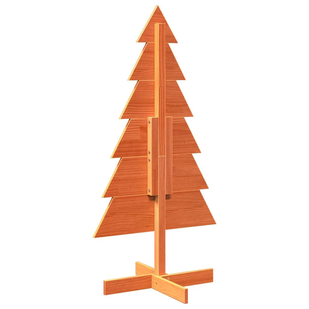 vidaXL Wooden Christmas Tree for Decoration Wax Brown 120 cm Solid Wood Pine