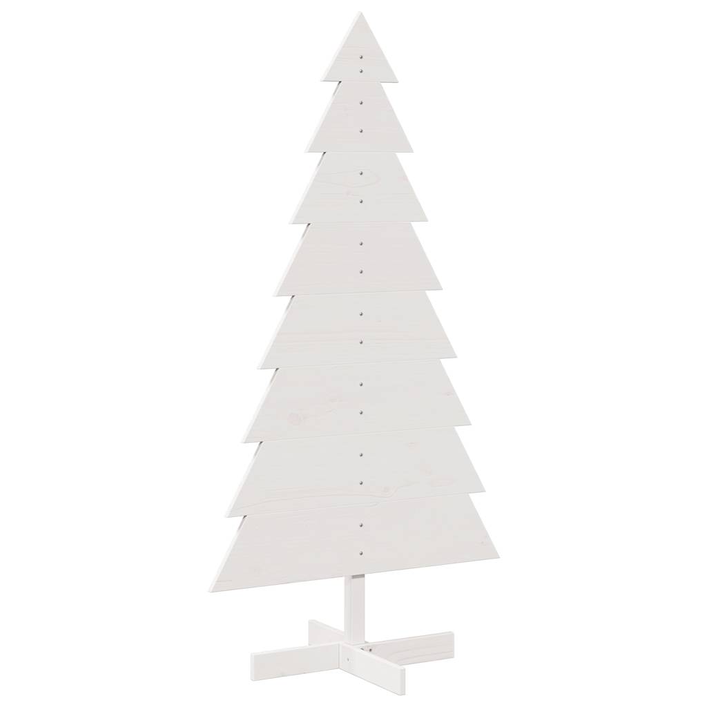 vidaXL Wooden Christmas Tree for Decoration White 150 cm Solid Wood Pine