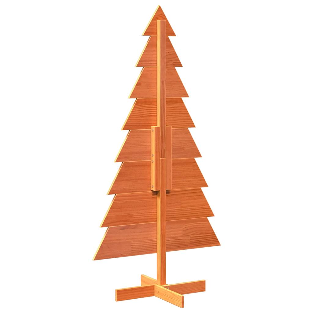 vidaXL Wooden Christmas Tree for Decoration Wax Brown 150 cm Solid Wood Pine