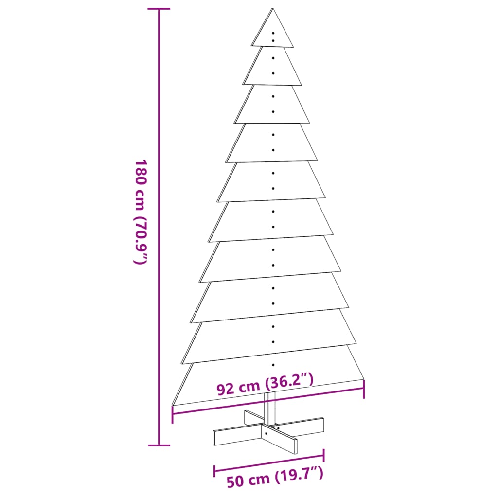 vidaXL Wooden Christmas Tree for Decoration 180 cm Solid Wood Pine