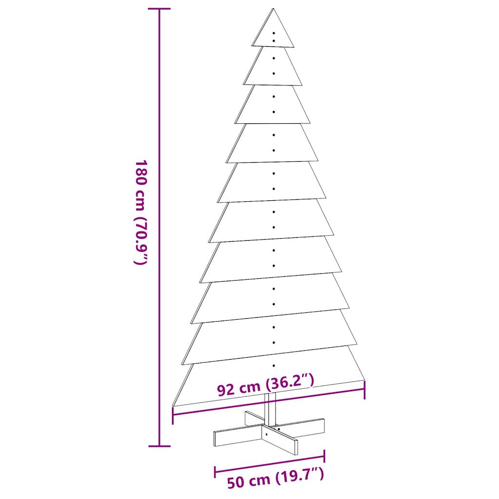 vidaXL Wooden Christmas Tree for Decoration White 180 cm Solid Wood Pine