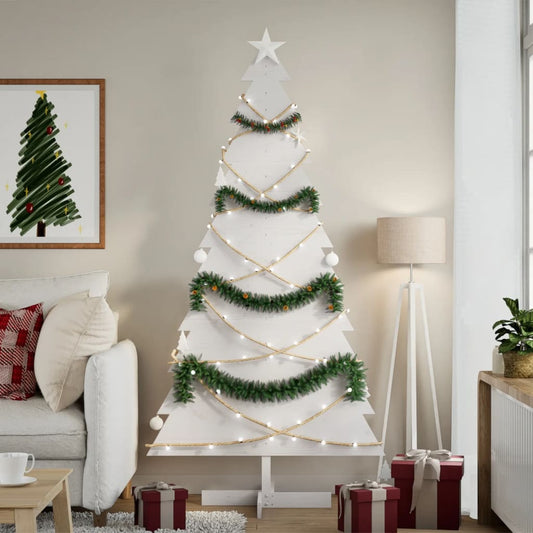 vidaXL Wooden Christmas Tree for Decoration White 180 cm Solid Wood Pine