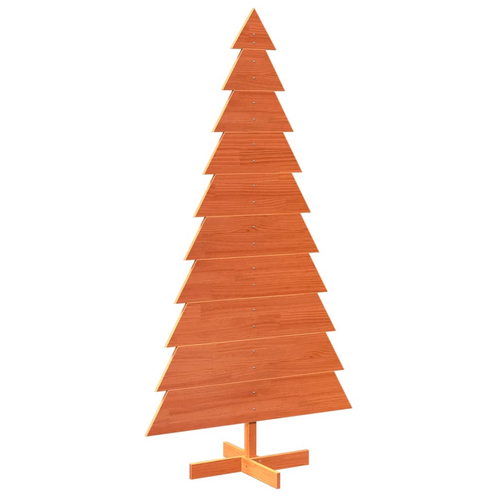 vidaXL Wooden Christmas Tree for Decoration Wax Brown 180 cm Solid Wood Pine