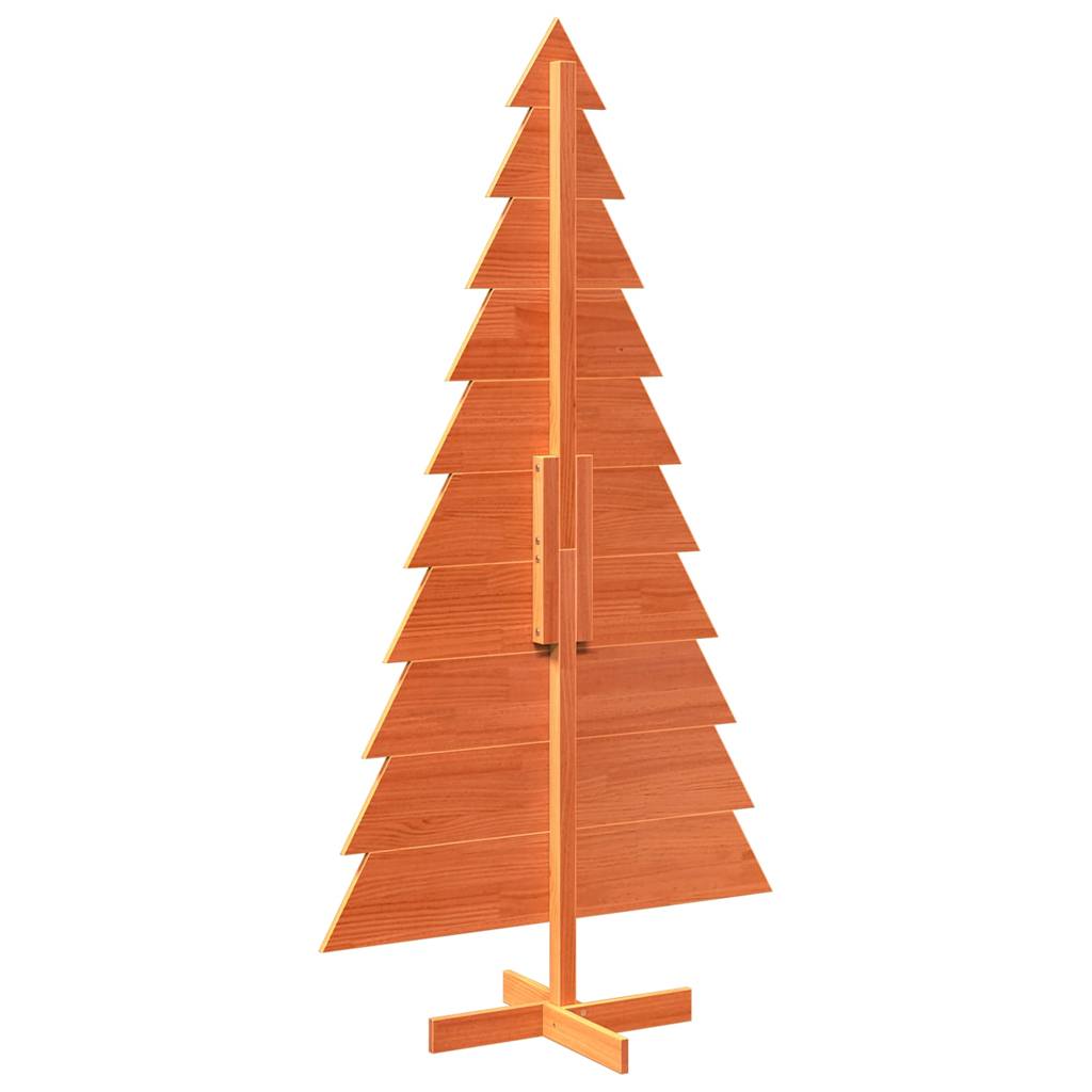 vidaXL Wooden Christmas Tree for Decoration Wax Brown 180 cm Solid Wood Pine