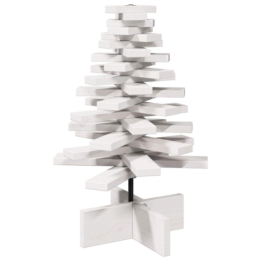 vidaXL Wooden Christmas Tree for Decoration White 60 cm Solid Wood Pine