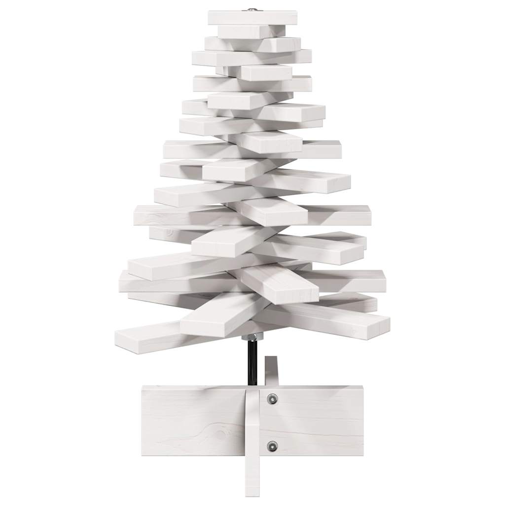 vidaXL Wooden Christmas Tree for Decoration White 60 cm Solid Wood Pine