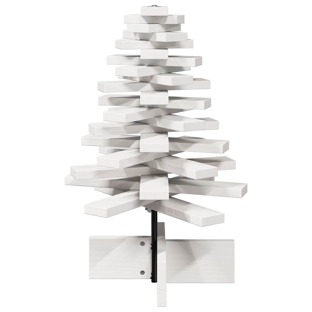 vidaXL Wooden Christmas Tree for Decoration White 60 cm Solid Wood Pine