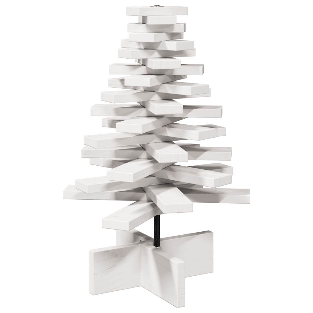 vidaXL Wooden Christmas Tree for Decoration White 60 cm Solid Wood Pine