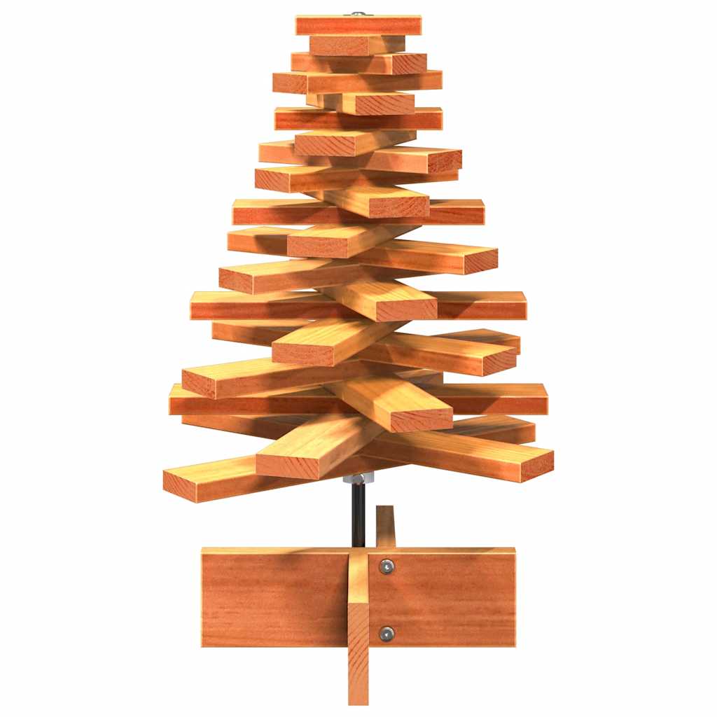 vidaXL Wooden Christmas Tree for Decoration Wax Brown 60 cm Solid Wood Pine