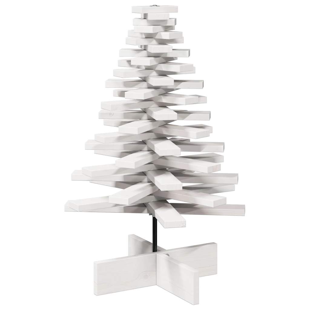 vidaXL Wooden Christmas Tree for Decoration White 80 cm Solid Wood Pine