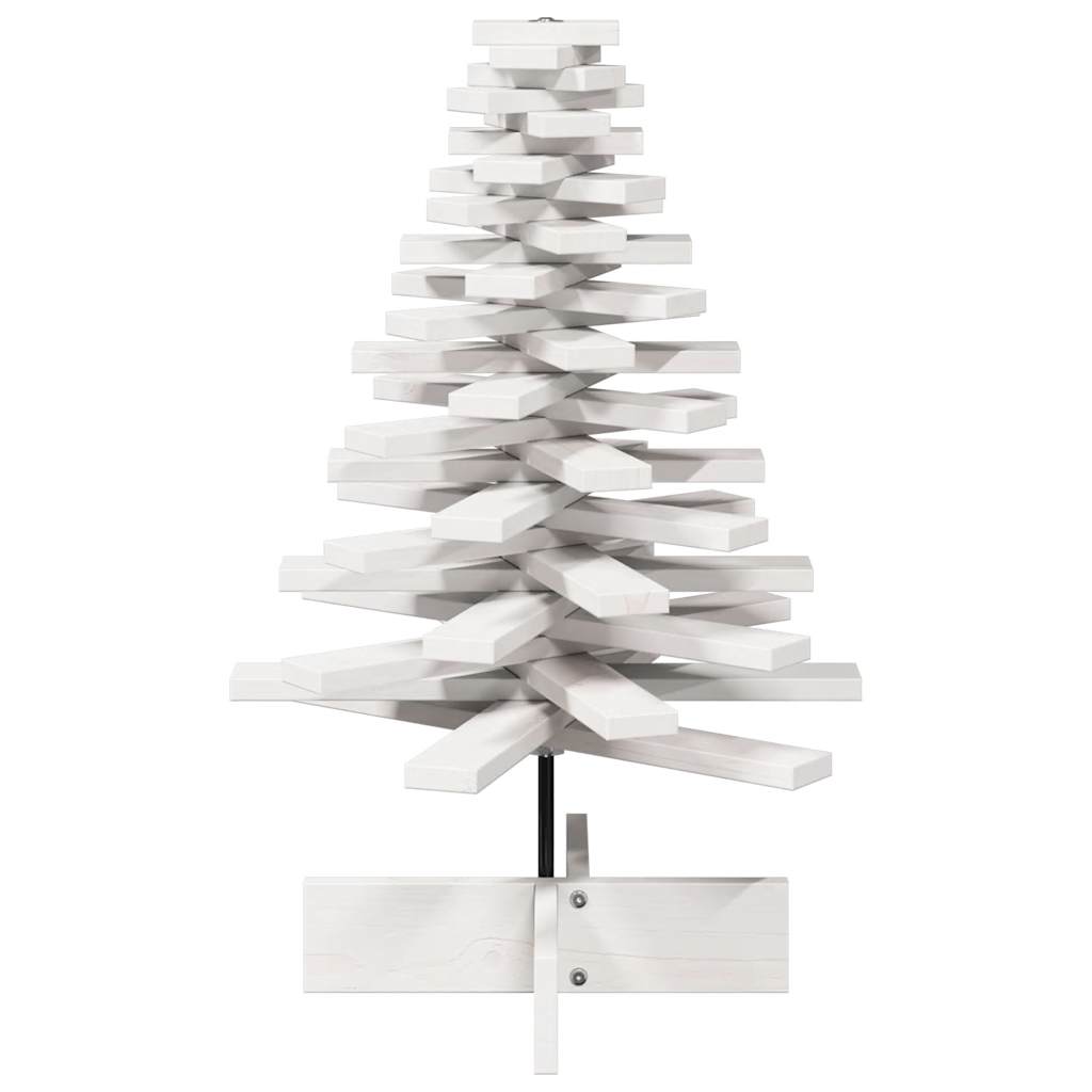 vidaXL Wooden Christmas Tree for Decoration White 80 cm Solid Wood Pine