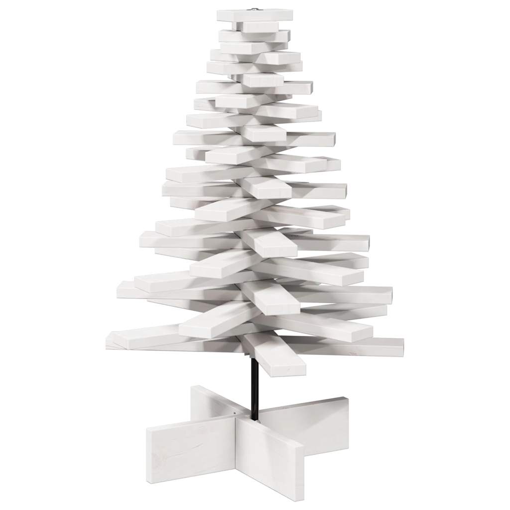 vidaXL Wooden Christmas Tree for Decoration White 80 cm Solid Wood Pine