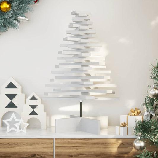 vidaXL Wooden Christmas Tree for Decoration White 80 cm Solid Wood Pine