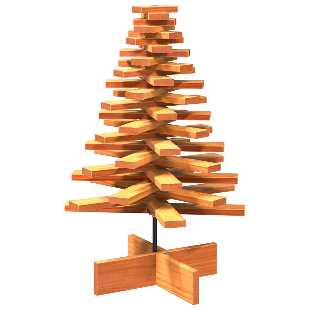 vidaXL Wooden Christmas Tree for Decoration Wax Brown 80 cm Solid Wood Pine