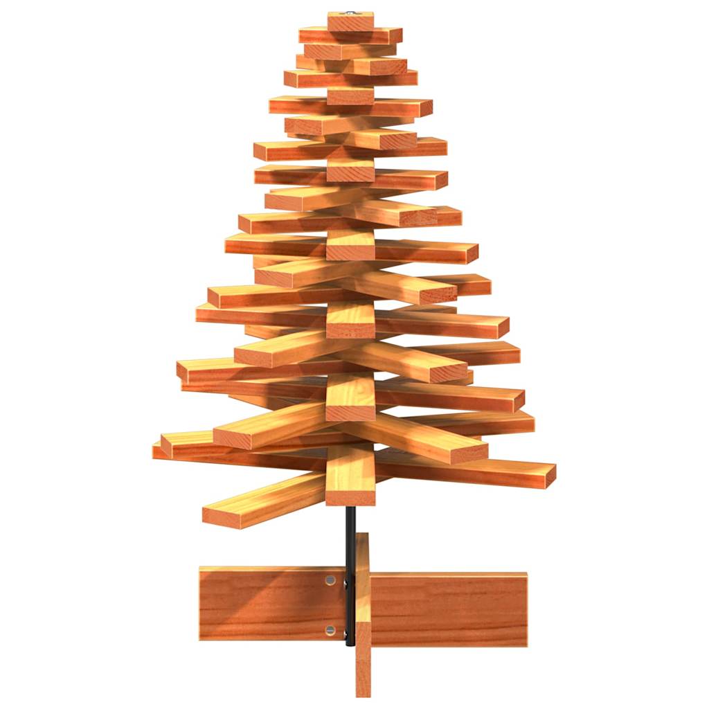 vidaXL Wooden Christmas Tree for Decoration Wax Brown 80 cm Solid Wood Pine