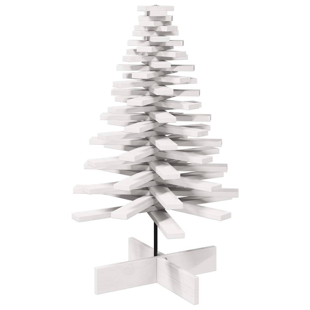 vidaXL Wooden Christmas Tree for Decoration White 100 cm Solid Wood Pine