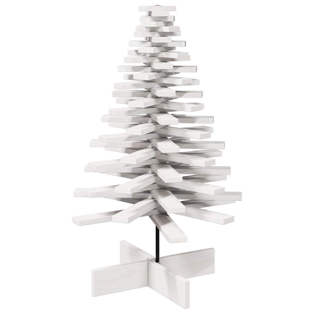 vidaXL Wooden Christmas Tree for Decoration White 100 cm Solid Wood Pine