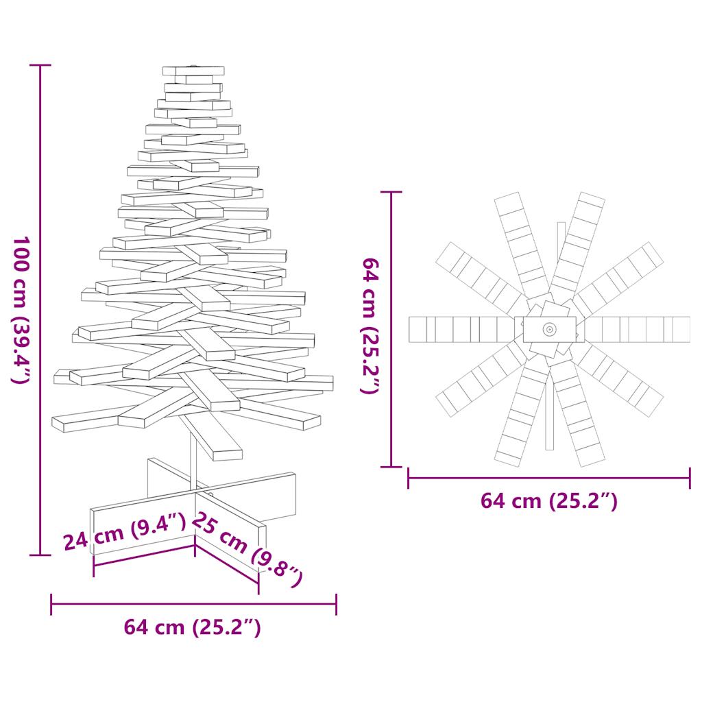 vidaXL Wooden Christmas Tree for Decoration White 100 cm Solid Wood Pine