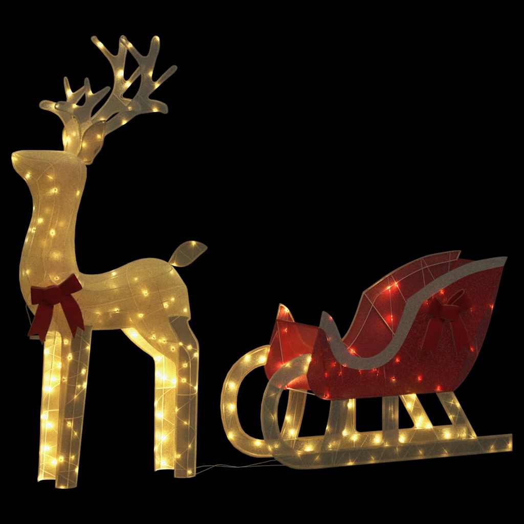 vidaXL Christmas Decoration Reindeer and Sleigh 100 LEDs Warm White