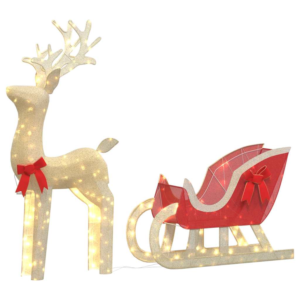 vidaXL Christmas Decoration Reindeer and Sleigh 100 LEDs Warm White