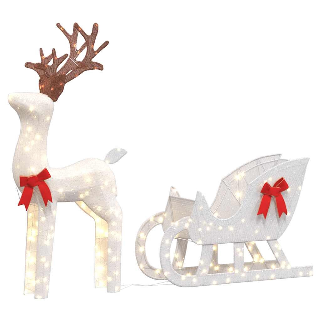 vidaXL Christmas Decoration Reindeer and Sleigh 100 LEDs Cold White