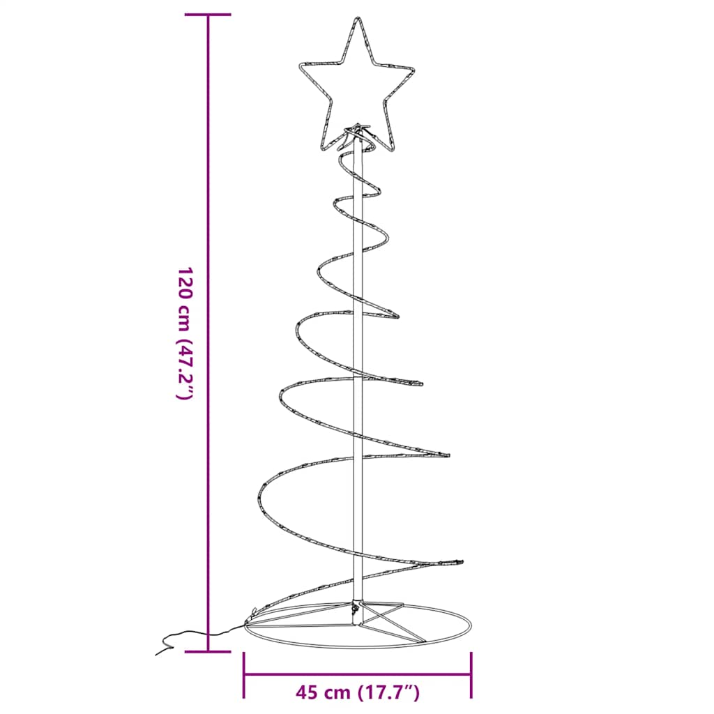 vidaXL LED Christmas Tree 80 LEDs Warm White 120 cm