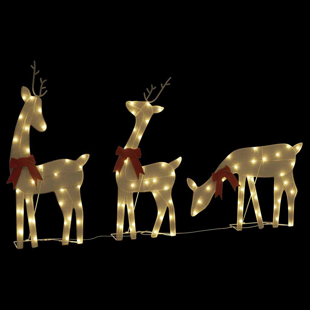 vidaXL Christmas Decoration Reindeer 3 pcs 90 LEDs Warm White