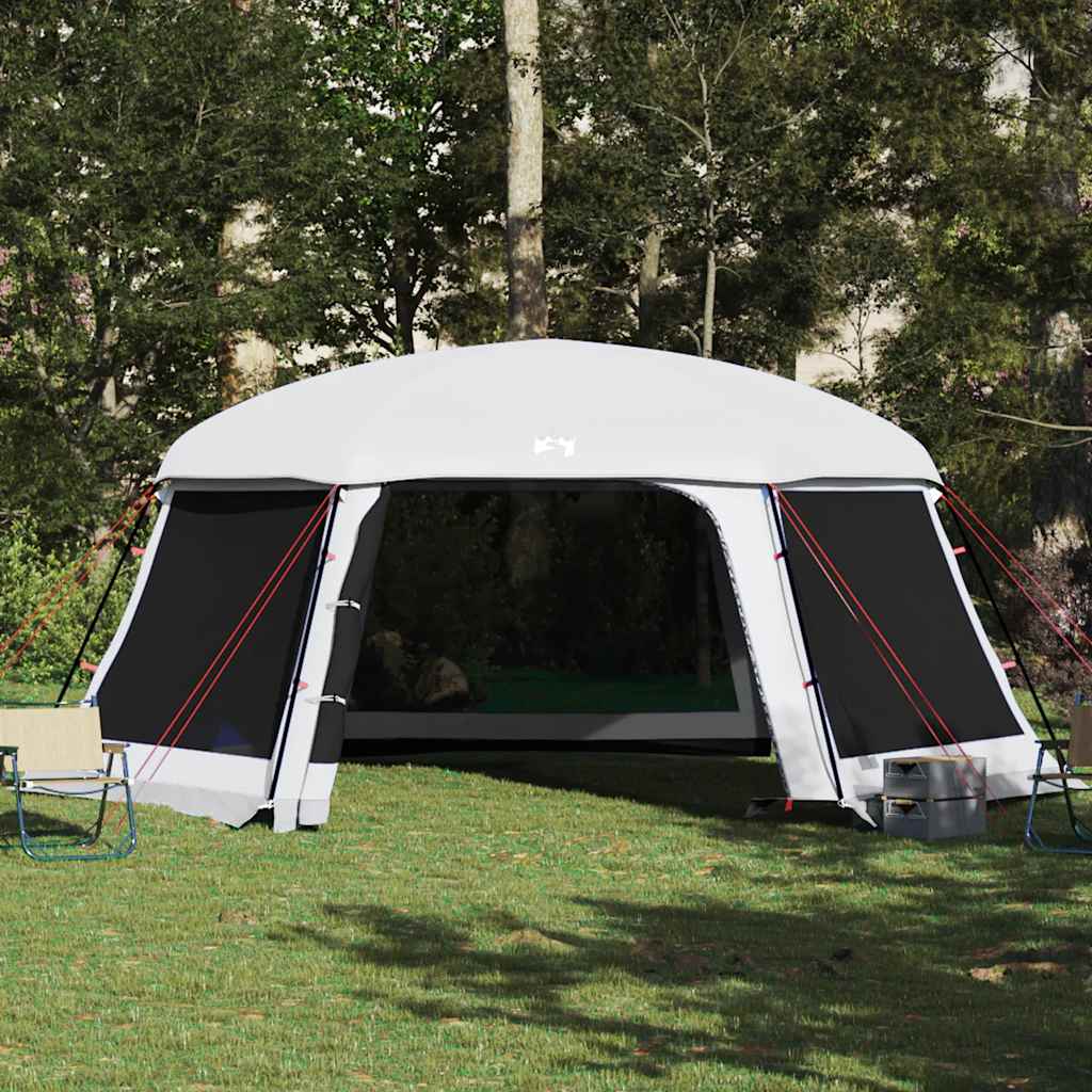 Pool Tent with Removable Fly & Mesh Walls Grey 618x532 cm