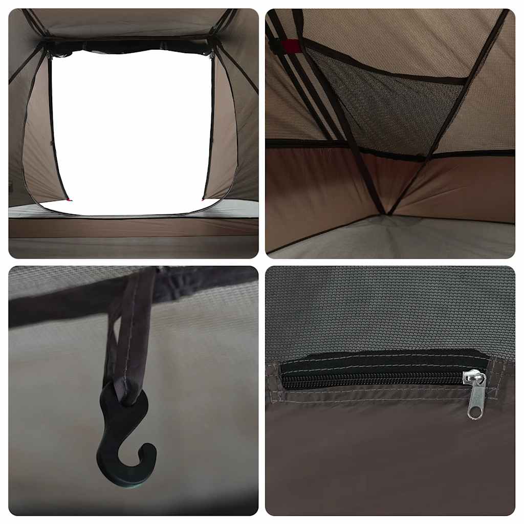 Fishing Tent 3-Person Brown Waterproof