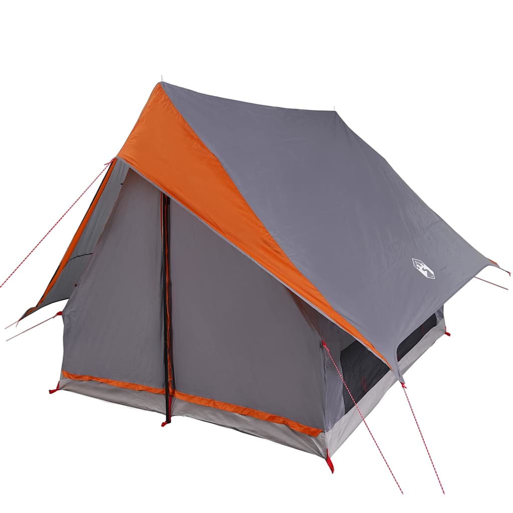 Family Tent with Roof Grey and Orange 220 x 220 x 184 cm