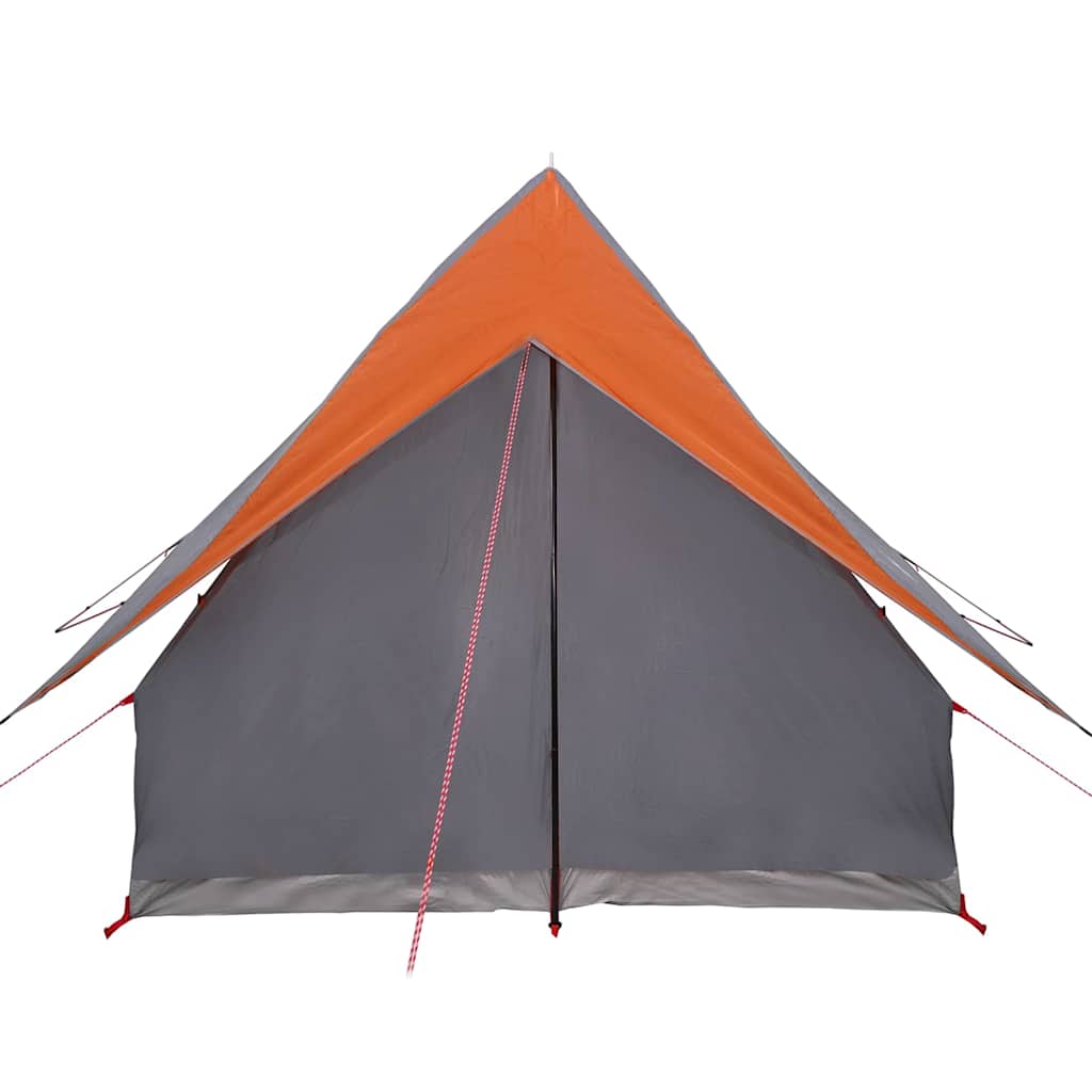 Family Tent with Roof Grey and Orange 220 x 220 x 184 cm