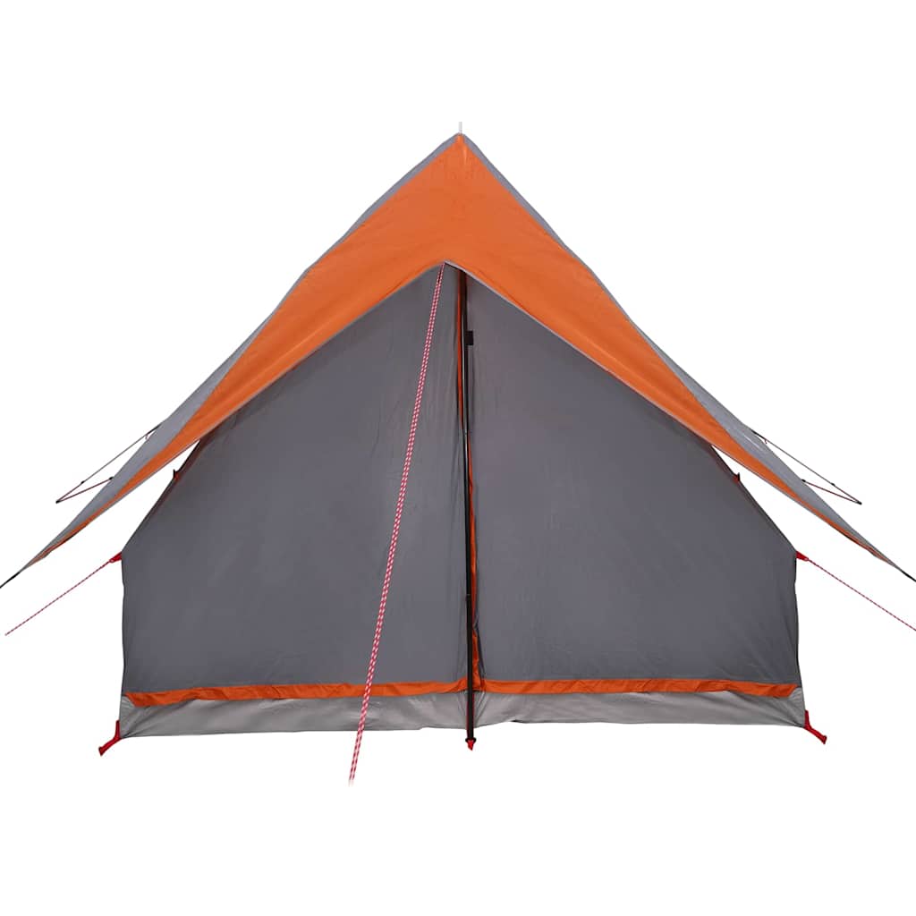Family Tent with Roof Grey and Orange 220 x 220 x 184 cm