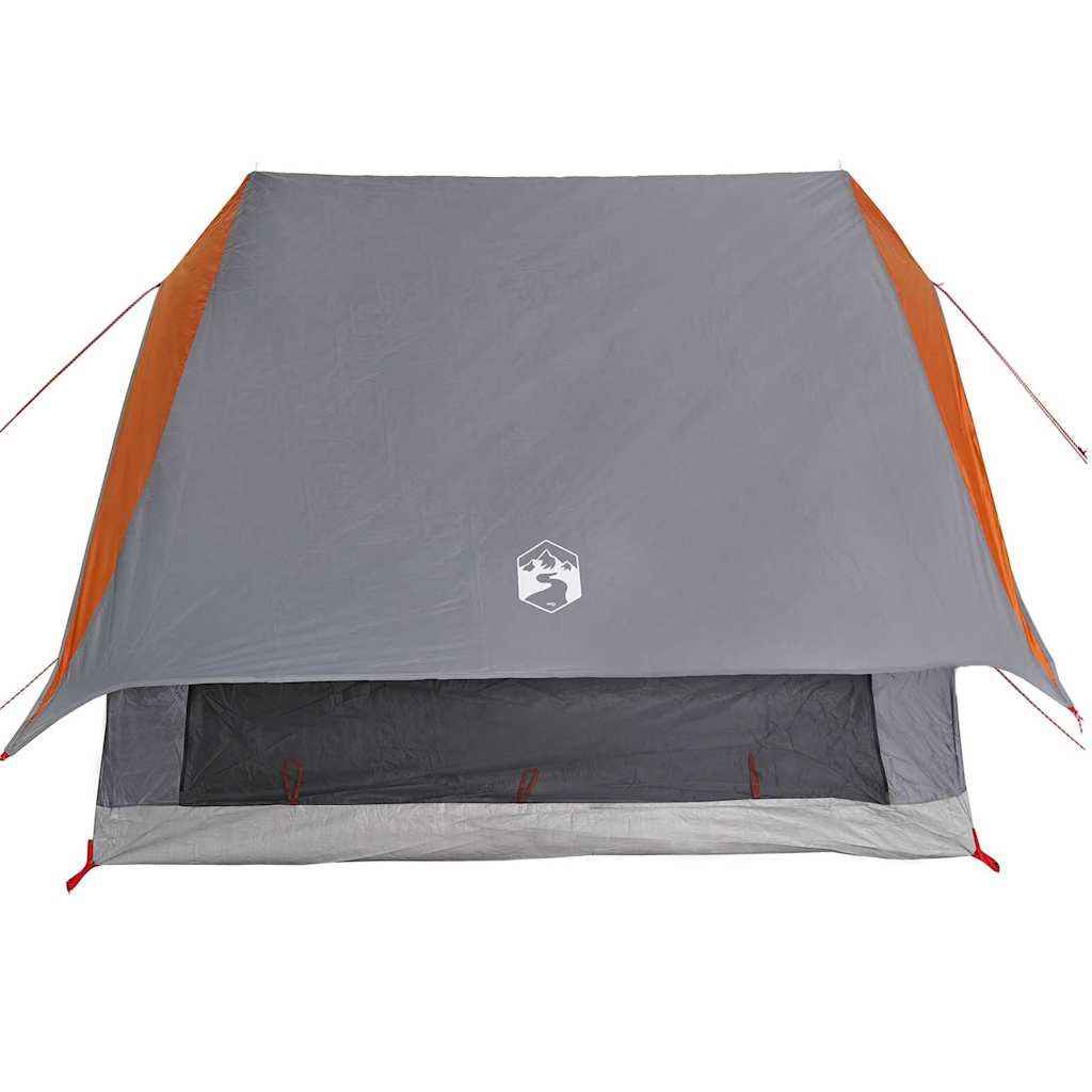 Family Tent with Roof Grey and Orange 220 x 220 x 184 cm