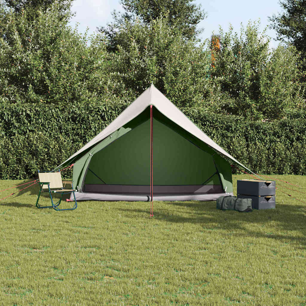 Family Tent with Roof Green and White 256 x 256 x 185 cm