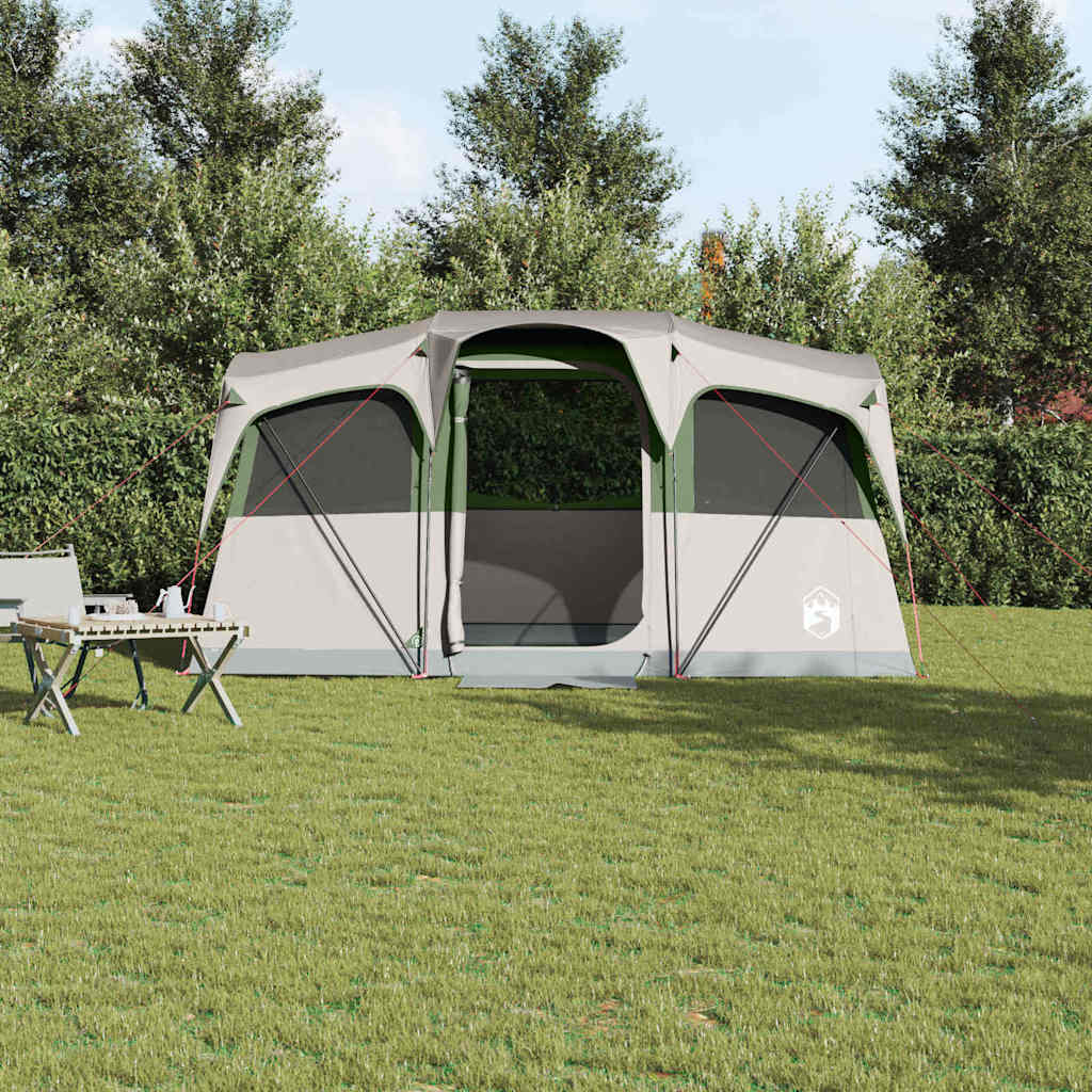 Family Tent with Roof White and Green 435 x 255 x 216 cm