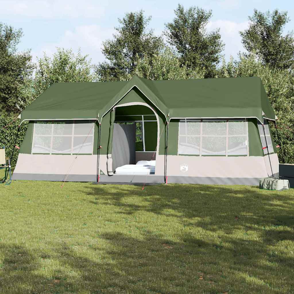 Family Tent with Roof Green and Beige 622 x 295 x 238 cm