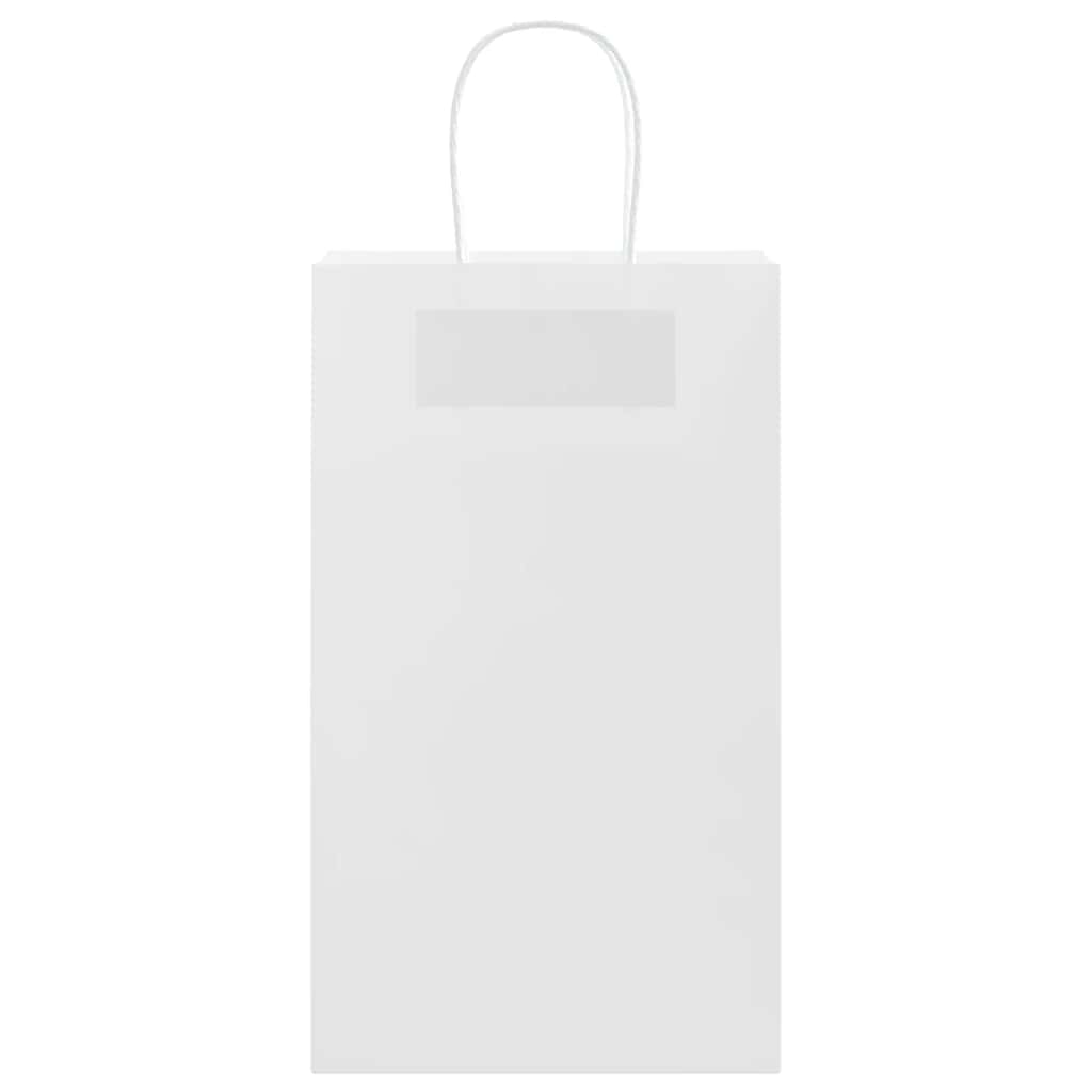 Paper Bags 50 pcs with Handles White 21x11x36 cm