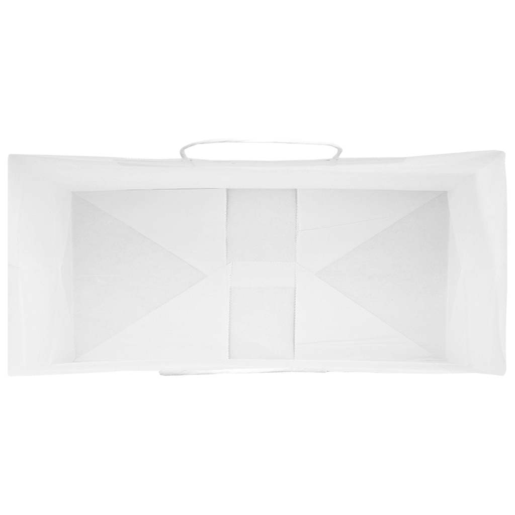 Paper Bags 50 pcs with Handles White 26x12x35 cm