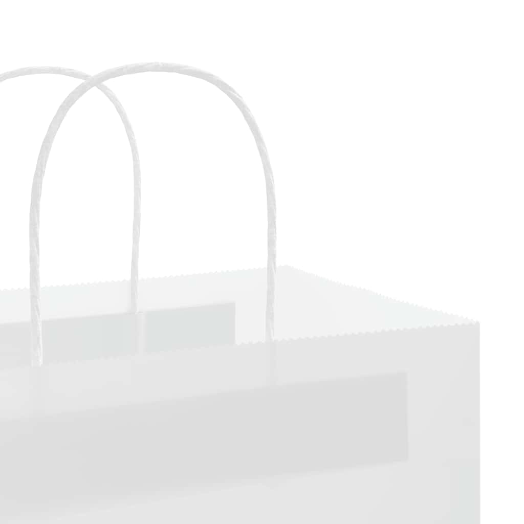Paper Bags 250 pcs with Handles White 21x11x31 cm