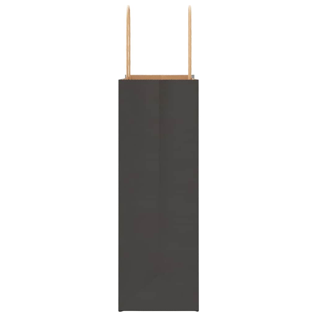 Paper Bags 250 pcs with Handles Black 21x11x31 cm