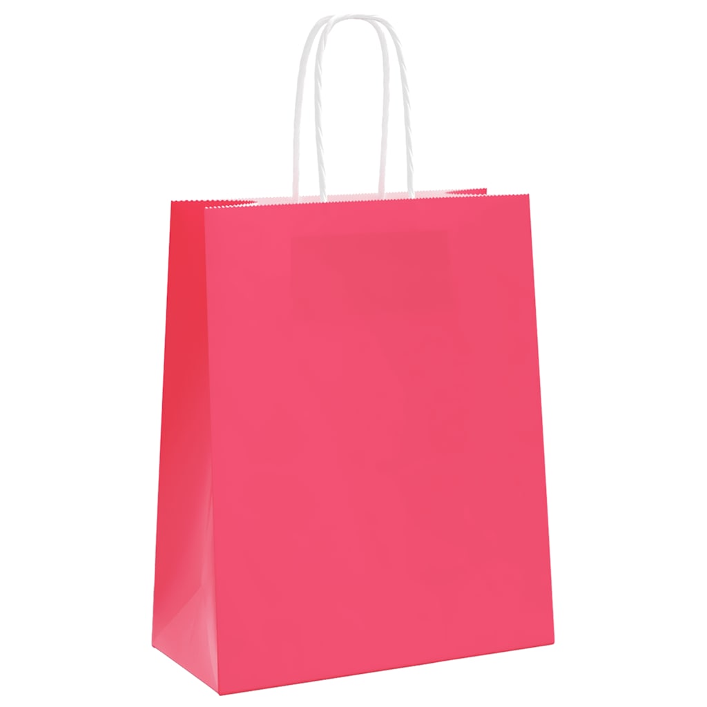 Paper Bags 50 pcs with Handles Pink 18x8x22 cm