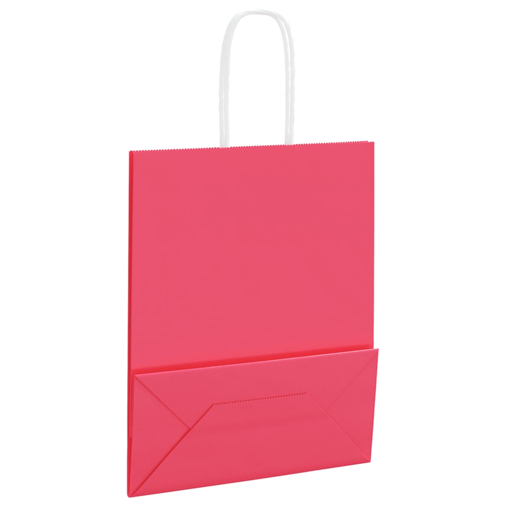 Paper Bags 50 pcs with Handles Pink 18x8x22 cm