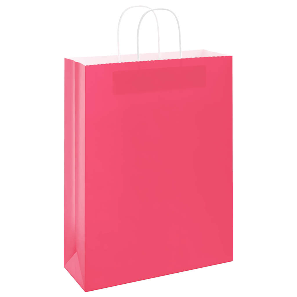 Paper Bags 250 pcs with Handles Pink 32x12x42 cm