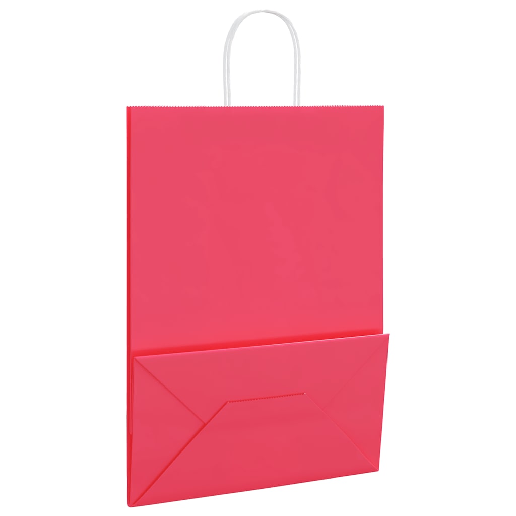 Paper Bags 250 pcs with Handles Pink 32x17x44 cm