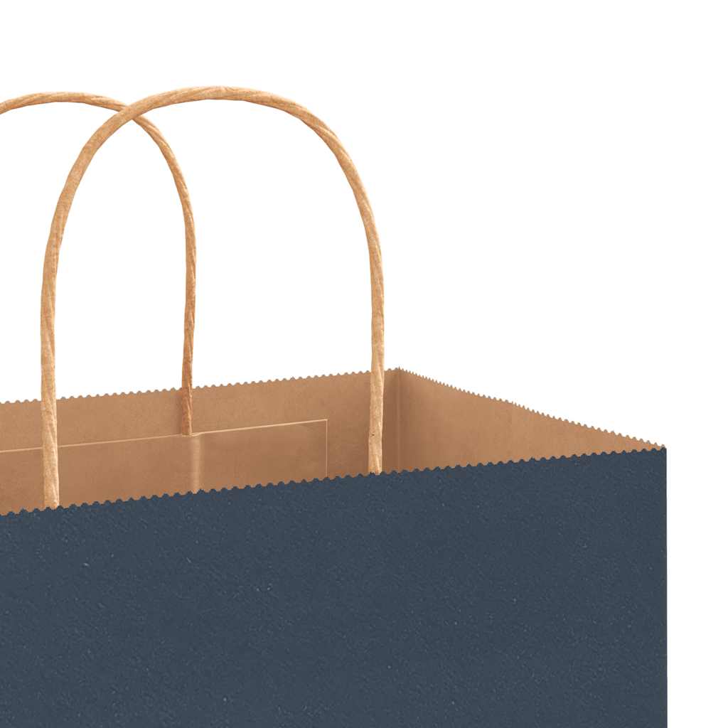 Paper Bags 250 pcs with Handles Blue 32x22x28 cm