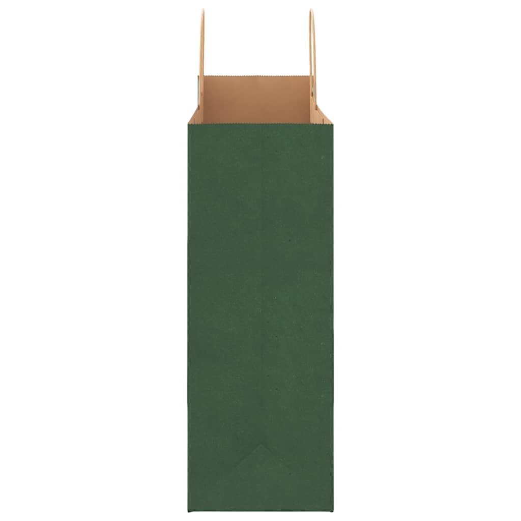 Paper Bags 250 pcs with Handles Green 32x17x44 cm